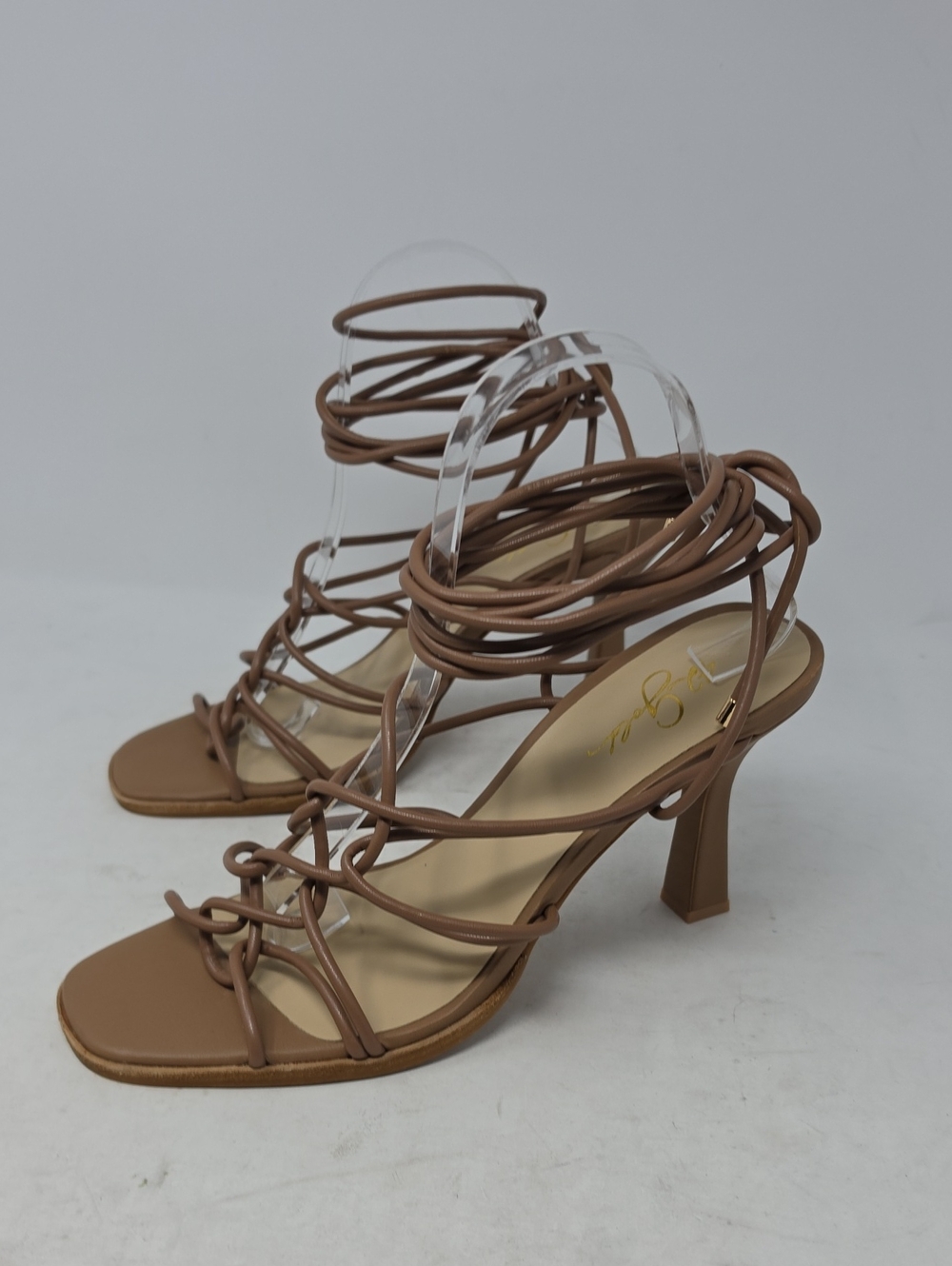 42 Gold Lava Ankle Strap Strappy Lace-Up Sandal in Brown Size 9